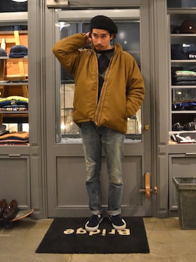 「WILD THINGS（ワイルドシングス）のアイテム（ミリタリージャケット）」を使った、bridge tokyo sho さん（メンズ・171cm）の冬コーディネート