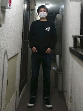 「A.P.C.（アーペーセー）のアイテム（スウェット）」を使った、　Nさん（メンズ・171cm）の冬コーディネート