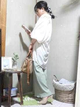 「しまむら（シマムラ）のアイテム（シャツ/ブラウス）」を使った、るうさん（レディース・153cm）の秋コーディネート