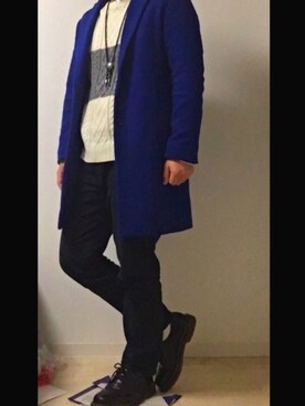 「GU（ジーユー）の（GU）スキニーフィットジーンズ（MEN ⁄ ジーンズ）」を使った、TAOさん（メンズ・173cm）の冬コーディネート