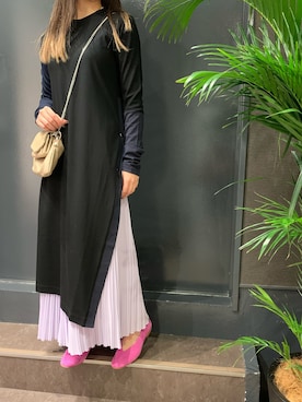 「REMME（レメ）のREMME(レメ)　 Vカットフラットパンプス（パンプス）」を使った、ayakaさん（レディース・160cm）の春コーディネート