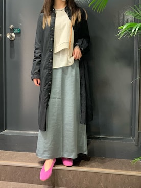 「REMME（レメ）のREMME(レメ)　 Vカットフラットパンプス（パンプス）」を使った、ayakaさん（レディース・160cm）の春コーディネート