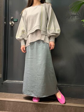 「REMME（レメ）のREMME(レメ)　 Vカットフラットパンプス（パンプス）」を使った、ayakaさん（レディース・160cm）の春コーディネート