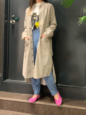 「REMME（レメ）のREMME(レメ)　 Vカットフラットパンプス（パンプス）」を使った、ayakaさん（レディース・160cm）の春コーディネート