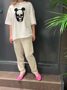 「REMME（レメ）のREMME(レメ)　 Vカットフラットパンプス（パンプス）」を使った、ayakaさん（レディース・160cm）の春コーディネート