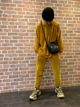「DANKE SCHON（ダンケシェーン）のアイテム（バッグ）」を使った、takuya satoさん（メンズ・181cm）の春コーディネート
