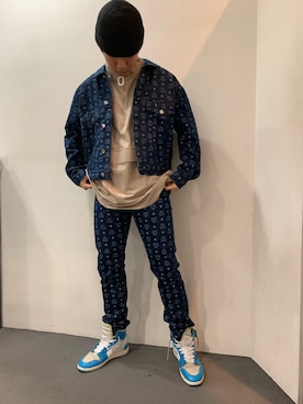 「MCM（エムシーエム）のアイテム（ジャケット/アウター）」を使った、takuya satoさん（メンズ・182cm）の春コーディネート