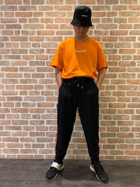 「L.H.P（エルエイチピー）のアイテム（帽子）」を使った、takuya satoさん（メンズ・182cm）の夏コーディネート