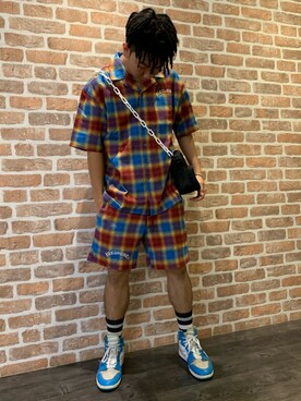 「DANKE SCHON（ダンケシェーン）のアイテム（バッグ）」を使った、takuya satoさん（メンズ・182cm）の夏コーディネート