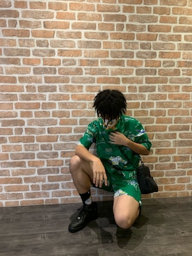 「DANKE SCHON（ダンケシェーン）のアイテム（バッグ）」を使った、takuya satoさん（メンズ・183cm）の夏コーディネート