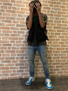 「REPRESENT（リプレゼント）のアイテム（トップス）」を使った、takuya satoさん（メンズ・182cm）の夏コーディネート