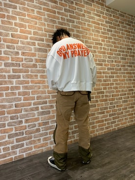 「WHITELAND（ホワイトランド）のアイテム（スウェット）」を使った、takuya satoさん（メンズ・182cm）の夏コーディネート