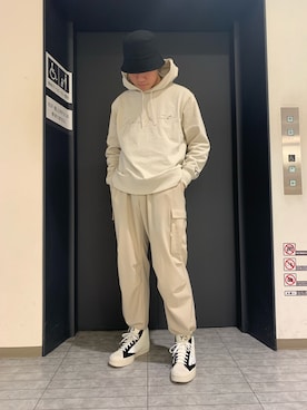 「L.H.P（エルエイチピー）のアイテム（帽子）」を使った、takuya satoさん（メンズ・182cm）の冬コーディネート