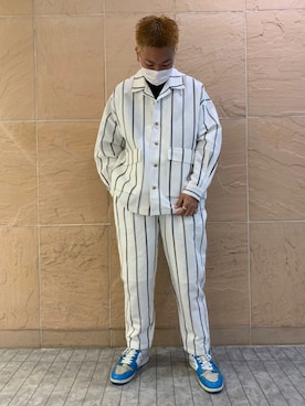 「WHITELAND（ホワイトランド）のWHITELAND/ホワイトランド/リネンシャツ（シャツ/ブラウス）」を使った、takuya satoさん（メンズ・182cm）の夏コーディネート