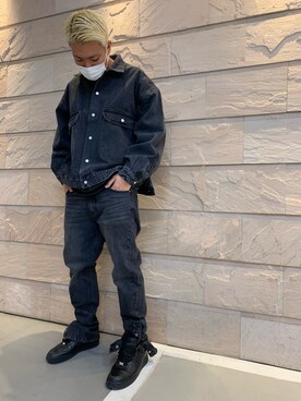 「AF1」｜「アイテム（ブルゾン）」を使った、takuya satoさん（メンズ・182cm）の冬コーディネート