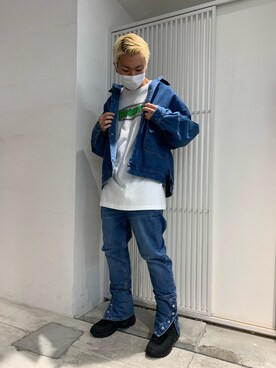 「Danke schon」｜「アイテム（デニムジャケット）」を使った、takuya satoさん（メンズ・182cm）の冬コーディネート