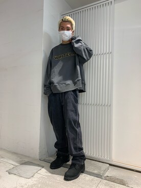 「WHITELAND（ホワイトランド）のアイテム（スウェット）」を使った、takuya satoさん（メンズ・182cm）の冬コーディネート