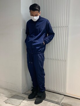 「ネイビーコーデ」｜「アイテム（ブルゾン）」を使った、takuya satoさん（メンズ・182cm）の春コーディネート