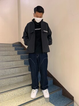 「A4A」｜「アイテム（ブルゾン）」を使った、takuya satoさん（メンズ・182cm）の春コーディネート