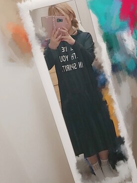 「アイテム（MA-1）」を使った、かえぴ△▼さん（レディース・150cm・20代）の春コーディネート