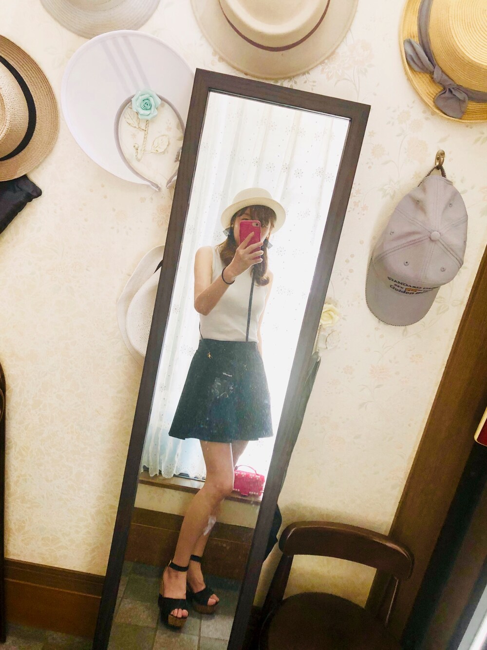 「夏、ラクチンコーデ、今日のコーデ、お洒落さんとつながりたい」｜「clearの天竺編ノースリーブニットトップス（ニット/セーター、ホワイト系）」を使った、joeさん（レディース・158cm）の夏コーディネートの1枚目の写真