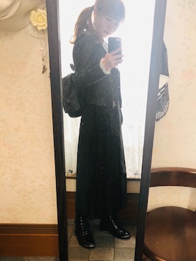 「STUDIOUS（ステュディオス）のアイテム（ライダースジャケット）」を使った、joeさん（レディース・158cm）の秋コーディネート