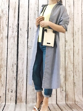 「ロングシャツコーデ」｜cb_otone_153さん（レディース・153cm）の夏コーディネート