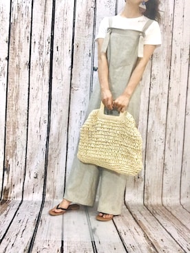 「ペーパーバッグ」｜「アイテム（オールインワン・サロペット）」を使った、cb_otone_153さん（レディース・153cm）の夏コーディネート