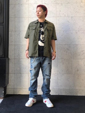 「ミリタリーコーデ」｜「アイテム（財布/小物）」を使った、yamazaki222さん（メンズ・171cm）の春コーディネート