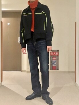 「UNUSED」｜「アイテム（ブルゾン）」を使った、因果さん（メンズ・182cm）の秋コーディネート