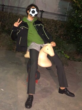 「ADER error（アーダーエラー）のアイテム（ジャケット/アウター）」を使った、因果さん（メンズ・182cm）の冬コーディネート