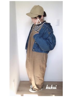 「CONVERSE ALL STAR（コンバースオールスター）の【CONVERSE (コンバース)】ALL STAR HI・（スニーカー、ブラック系）」を使った、くくいさん（レディース・146cm）の春コーディネート