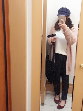 「ショッピング」｜「アイテム（バレエシューズ）」を使った、えりさん（レディース・158cm）の春コーディネート