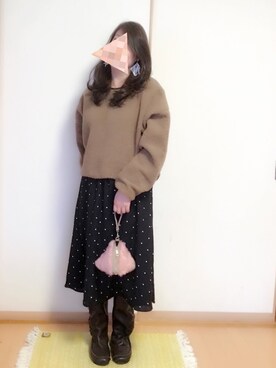 「ニコアンド」｜「アイテム（その他トップス）」を使った、えりさん（レディース・158cm）の冬コーディネート