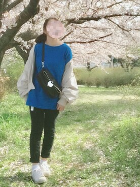 「KBF（ケイビーエフ）のアイテム（MA-1）」を使った、えりさん（レディース・158cm）の春コーディネート