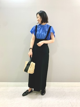 「ブルーコーデ」｜「アイテム（レインシューズ）」を使った、YUIさん（レディース・161cm）の夏コーディネート