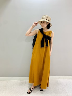 「ROPE'（ロペ）のアイテム（帽子）」を使った、YUIさん（レディース・161cm）の夏コーディネート