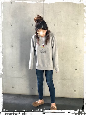 「ハーフアップお団子」｜「アイテム（パーカー）」を使った、Yacchinさん（レディース・156cm）の春コーディネート