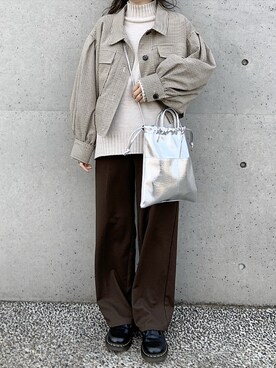 「archives（アルシーヴ）のアイテム（その他アウター）」を使った、153kgさん（レディース・153cm）の冬コーディネート