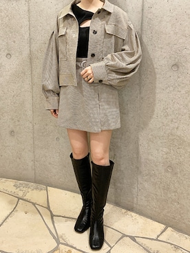 「archives（アルシーヴ）のアイテム（その他アウター）」を使った、153kgさん（レディース・153cm）の冬コーディネート
