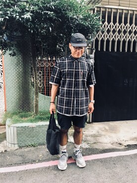 「CACO（カコ）のアイテム（帽子）」を使った、Old wuさん（メンズ・173cm）の秋コーディネート