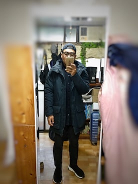 「PULL&BEAR（プルアンドベア）のアイテム（ピーコート）」を使った、Old wuさん（メンズ・173cm）の秋コーディネート