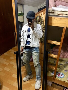 「CACO（カコ）のアイテム（帽子）」を使った、Old wuさん（メンズ・173cm）の秋コーディネート