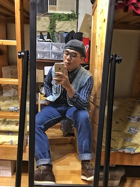 「PULL&BEAR（プルアンドベア）のアイテム（デニムパンツ）」を使った、Old wuさん（メンズ・173cm）の春コーディネート