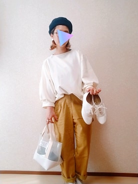「ORiental TRaffic(ORiental TRaffic)」｜「アイテム（ハンチング/ベレー帽）」を使った、まろﾝさん（レディース・156cm）の春コーディネート