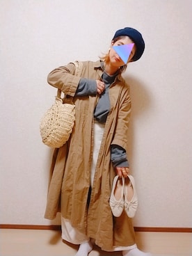 「レプシィム(LEPSIM)」｜「アイテム（ハンチング/ベレー帽）」を使った、まろﾝさん（レディース・156cm）の春コーディネート
