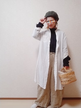 「レプシィム(LEPSIM)」｜「アイテム（ハンチング/ベレー帽）」を使った、まろﾝさん（レディース・156cm）の春コーディネート