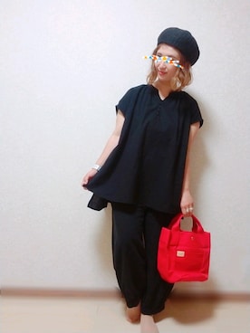 「レプシィム(LEPSIM)」｜「アイテム（ハンチング/ベレー帽）」を使った、まろﾝさん（レディース・156cm）の夏コーディネート