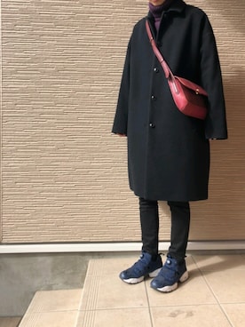 「Steven Alan（スティーブンアラン）のアイテム（ステンカラーコート）」を使った、Yさん（レディース・158cm）の冬コーディネート