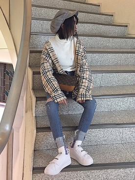 「タータンチェック」｜みさん（レディース・147cm）の秋コーディネート